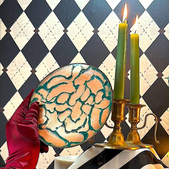 Copper Enamel Art Plate | Vibrant Hand-Fired Colors • One-of-a-Kind - Picture 13 of 17